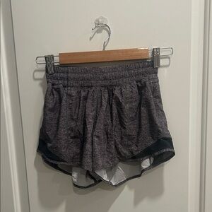 lululemon Limited Edition Heather Gray Hotty-Hots Lined Shorts 4”